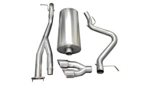 Chevrolet Silverado Performance Exhaust - Single Side Exit - CORSA Performance - Cat-Back Sport with Twin 4.0in. Polished Pro-Series Tips - Polished - `03-`07